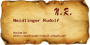 Neidlinger Rudolf névjegykártya